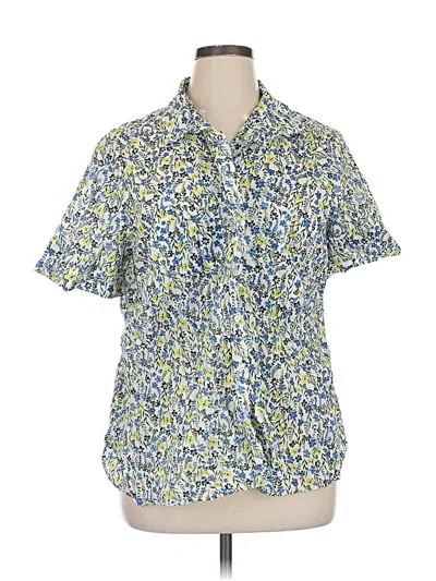 Pre-owned Tommy Hilfiger Short Sleeve Blouse In Blue