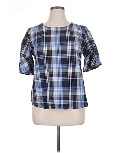 Pre-owned Tommy Hilfiger Short Sleeve Blouse In Blue