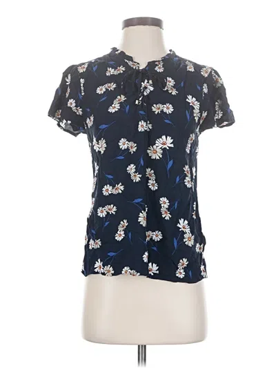 Pre-owned Tommy Hilfiger Short Sleeve Blouse In Blue