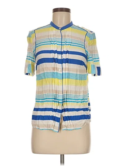 Pre-owned Tommy Hilfiger Short Sleeve Blouse In Blue