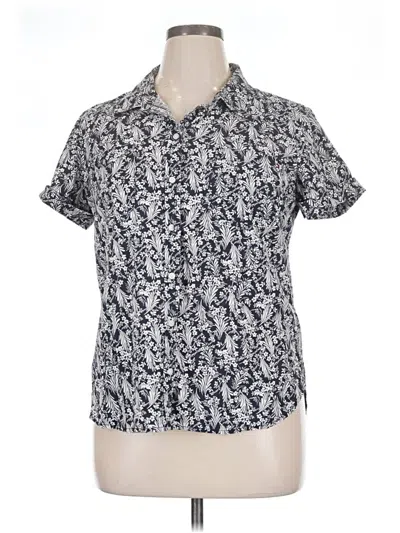 Pre-owned Tommy Hilfiger Short Sleeve Blouse In Blue