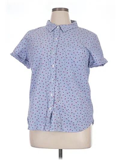 Pre-owned Tommy Hilfiger Short Sleeve Blouse In Blue