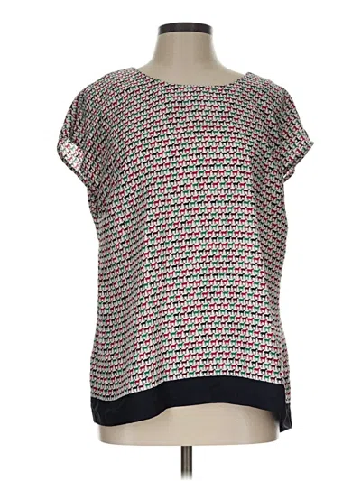 Pre-owned Tommy Hilfiger Short Sleeve Blouse In Gray