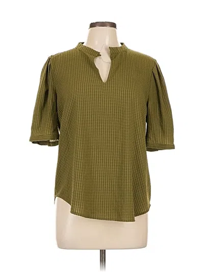 Pre-owned Tommy Hilfiger Short Sleeve Blouse In Green