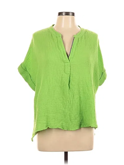 Pre-owned Tommy Hilfiger Short Sleeve Blouse In Green