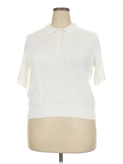 Pre-owned Tommy Hilfiger Short Sleeve Blouse In Ivory