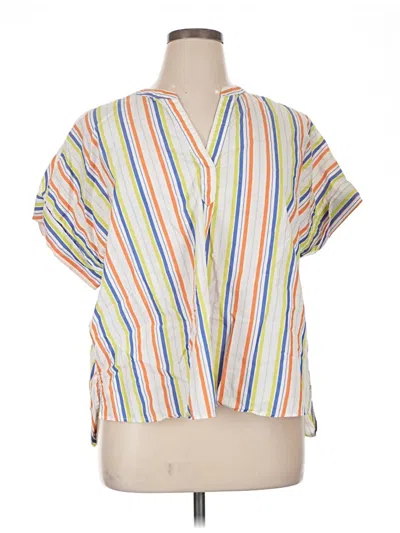 Pre-owned Tommy Hilfiger Short Sleeve Blouse In Ivory