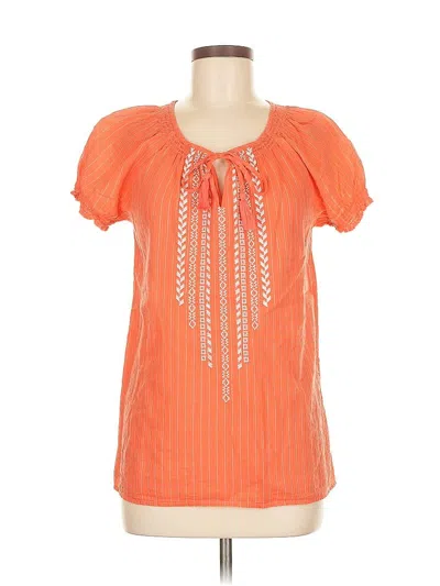 Pre-owned Tommy Hilfiger Short Sleeve Blouse In Orange