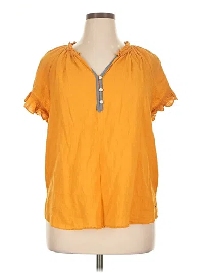 Pre-owned Tommy Hilfiger Short Sleeve Blouse In Orange