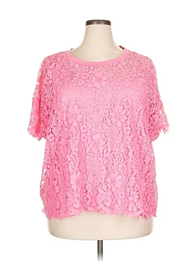 Pre-owned Tommy Hilfiger Short Sleeve Blouse In Pink