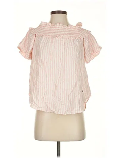 Pre-owned Tommy Hilfiger Short Sleeve Blouse In Pink