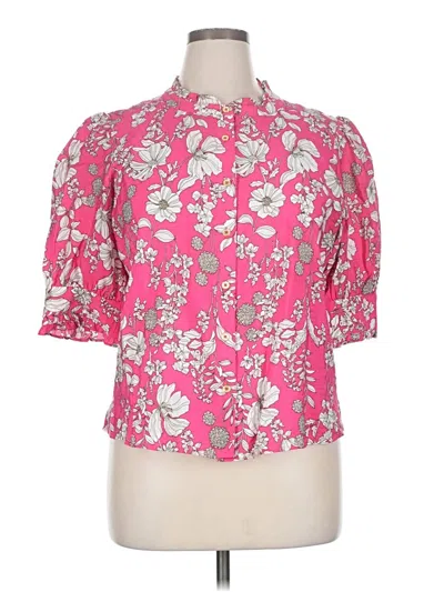 Pre-owned Tommy Hilfiger Short Sleeve Blouse In Pink