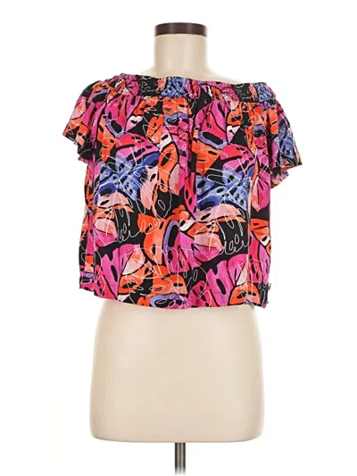 Pre-owned Tommy Hilfiger Short Sleeve Blouse In Pink