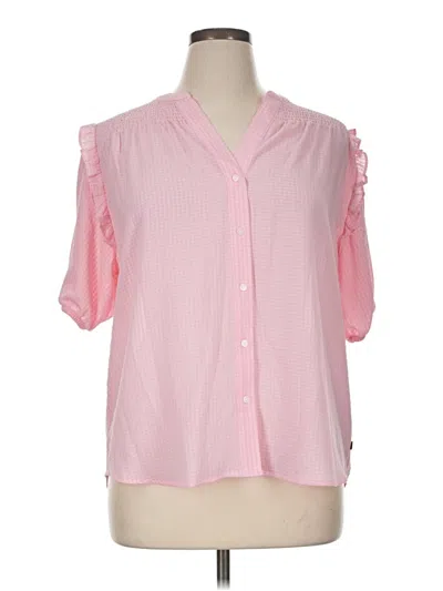 Pre-owned Tommy Hilfiger Short Sleeve Blouse In Pink