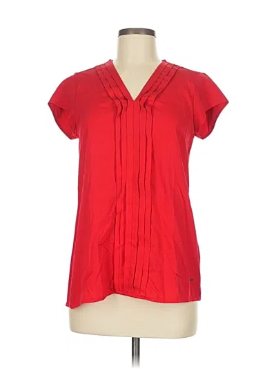 Pre-owned Tommy Hilfiger Short Sleeve Blouse In Red