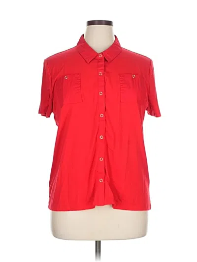 Pre-owned Tommy Hilfiger Short Sleeve Blouse In Red