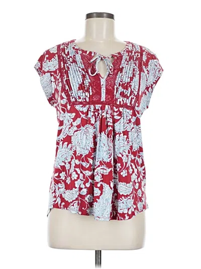 Pre-owned Tommy Hilfiger Short Sleeve Blouse In Red