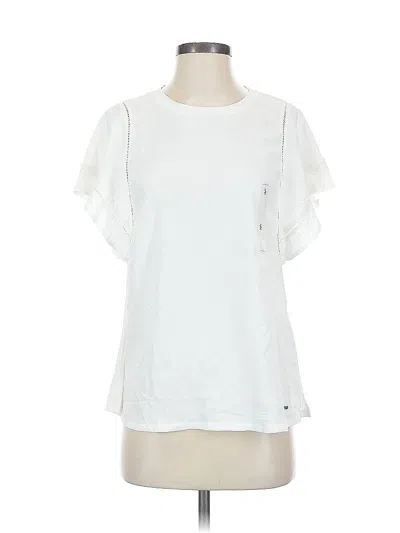 Pre-owned Tommy Hilfiger Short Sleeve Blouse In White