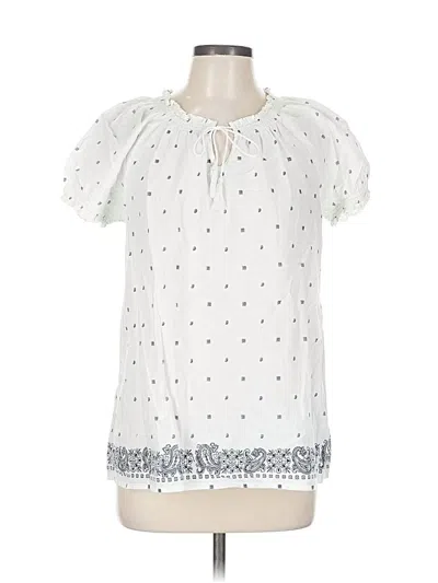 Pre-owned Tommy Hilfiger Short Sleeve Blouse In White