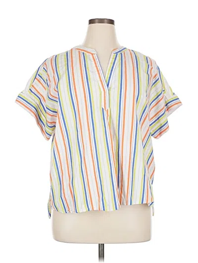 Pre-owned Tommy Hilfiger Short Sleeve Blouse In White