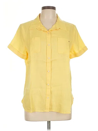 Pre-owned Tommy Hilfiger Short Sleeve Blouse In Yellow