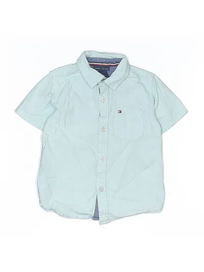 Pre-owned Tommy Hilfiger Kids' Short Sleeve Button Down Shirt In Blue