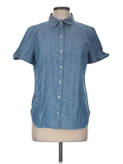 Pre-owned Tommy Hilfiger Short Sleeve Button Down Shirt In Blue