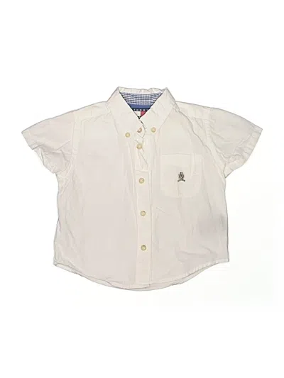 Pre-owned Tommy Hilfiger Babies' Short Sleeve Button Down Shirt In Ivory