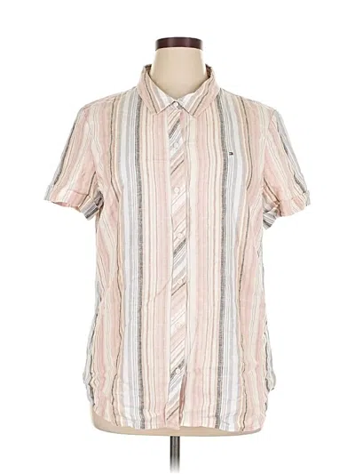 Pre-owned Tommy Hilfiger Short Sleeve Button Down Shirt In Pink