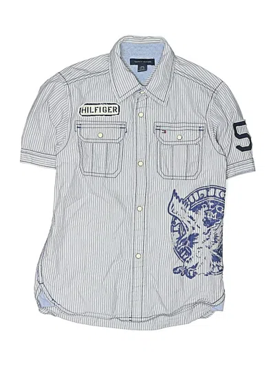 Pre-owned Tommy Hilfiger Kids' Short Sleeve Button Down Shirt In Silver