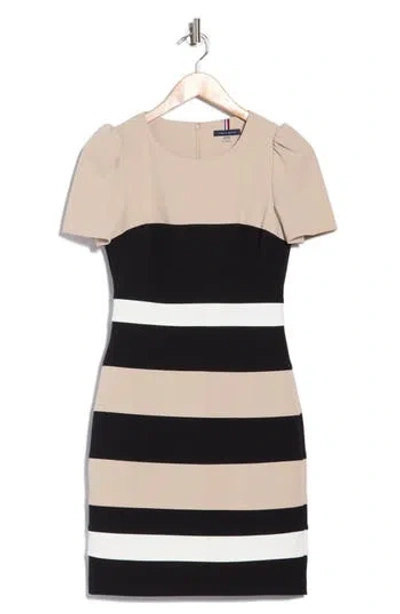 Tommy Hilfiger Short Sleeve Colorblock Sheath Dress In Multi