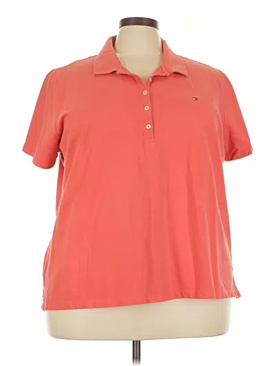 Pre-owned Tommy Hilfiger Short Sleeve Polo Shirt In Orange