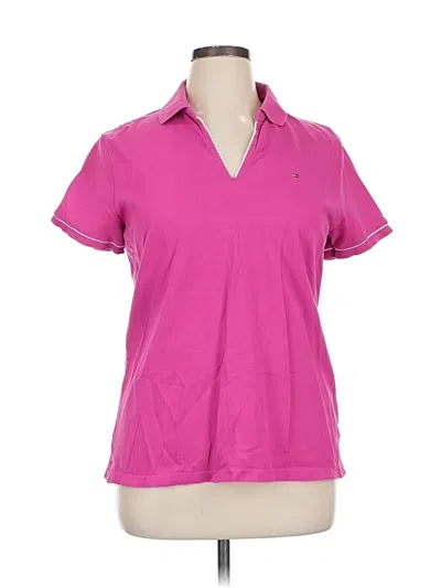 Pre-owned Tommy Hilfiger Short Sleeve Polo Shirt In Pink