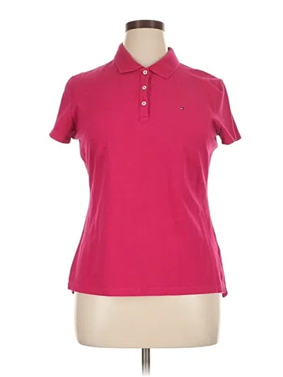 Pre-owned Tommy Hilfiger Short Sleeve Polo Shirt In Pink
