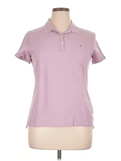 Pre-owned Tommy Hilfiger Short Sleeve Polo Shirt In Purple