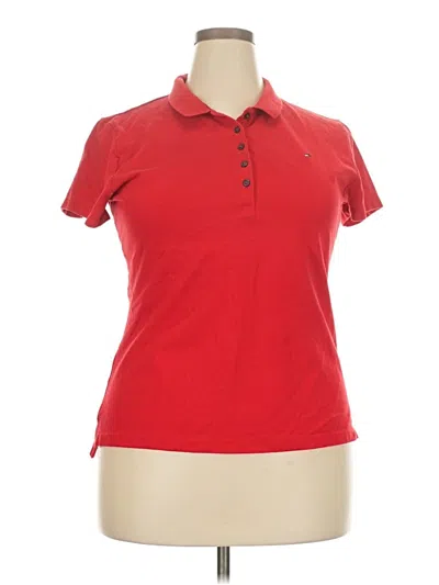 Pre-owned Tommy Hilfiger Short Sleeve Polo Shirt In Red