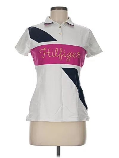 Pre-owned Tommy Hilfiger Short Sleeve Polo Shirt In White