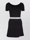 Tommy Hilfiger Short Sleeve Scoop Neck Mini Dress In Black