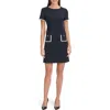 Tommy Hilfiger Women's Colorblocked Pocket Sheath Dress In Sky Captain/ivory