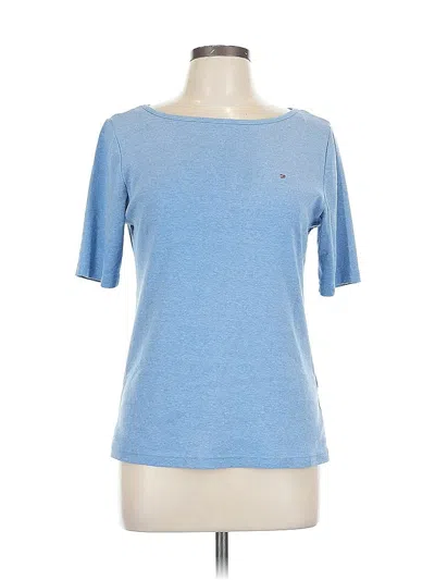 Pre-owned Tommy Hilfiger Short Sleeve Top Blue Boatneck Tops