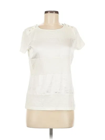 Pre-owned Tommy Hilfiger Short Sleeve Top White Scoop Neck Tops