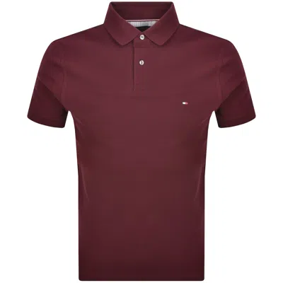Tommy Hilfiger Short Sleeved Polo Burgundy In Red