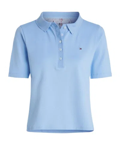 Tommy Hilfiger Short-sleeved Polo Shirt In Azzurro