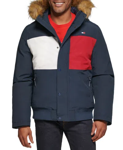 Tommy Hilfiger Short Snorkel Coat, Created For Macy's In Navy Fabric
