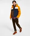 Tommy Hilfiger Short Snorkel Coat, Created For Macy's In Yellow,navy