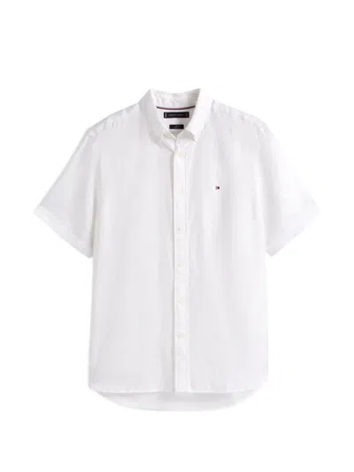 Tommy Hilfiger Short-sleeve Linen Shirt In White