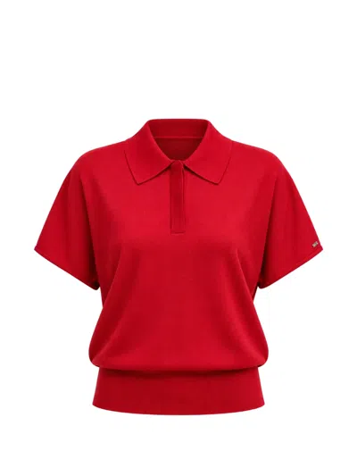 Tommy Hilfiger Short-sleeve Polo Sweater In Red