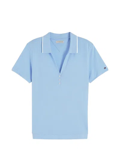 Tommy Hilfiger Short-sleeve Polo Top In Blue