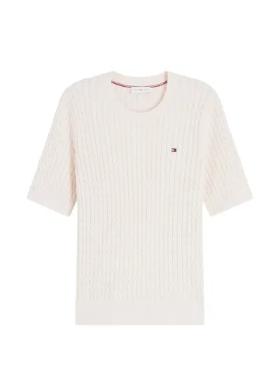 Tommy Hilfiger Short-sleeve Sweater In Neutral