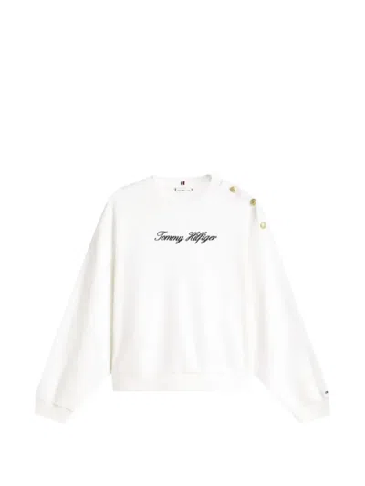 Tommy Hilfiger Shoulder-detail Sweatshirt In White